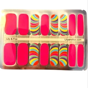 Vibrant Nail Wraps - Pink and Multicolor
